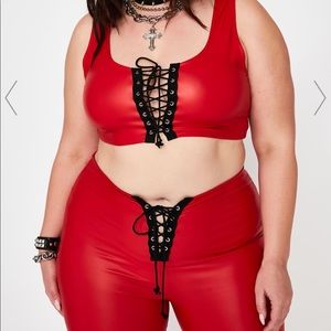 Cowgirl vegan leather lace-up set